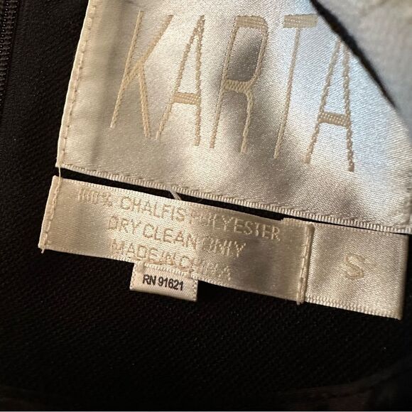 Karta Black And Cream Wavy Print dress - Picture 3 of 4